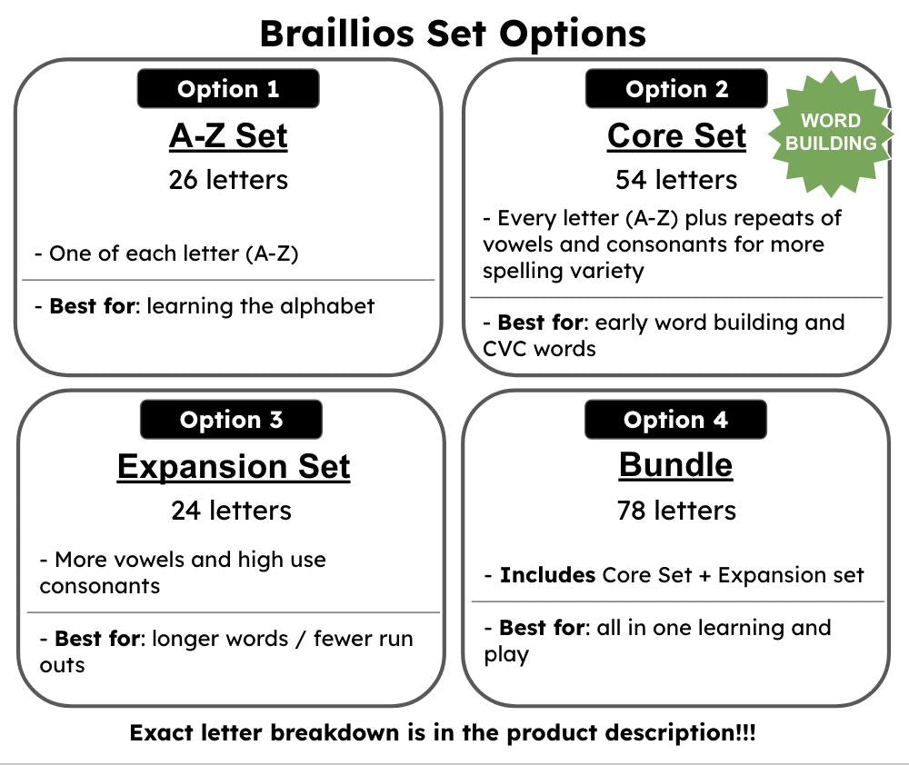 "Braillios" the Magnetic Jumbo Braille Letter Blocks!